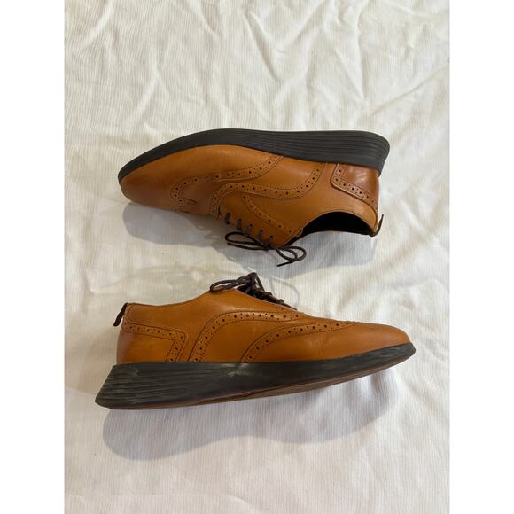 Wolf & Shepherd Men's 8 Crossover Wingtip Italian Leather Hybrid Dress Shoes - Picture 7 of 16